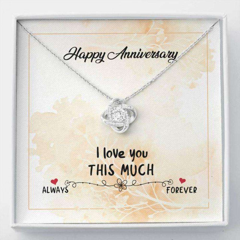 Wife Necklace, Happy Anniversary This Much Love Knot Necklace Gift For Karwa Chauth Rakva