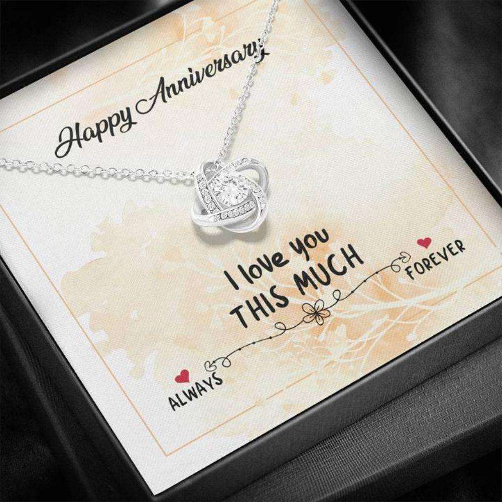 Wife Necklace, Happy Anniversary This Much Love Knot Necklace Gift For Karwa Chauth Rakva