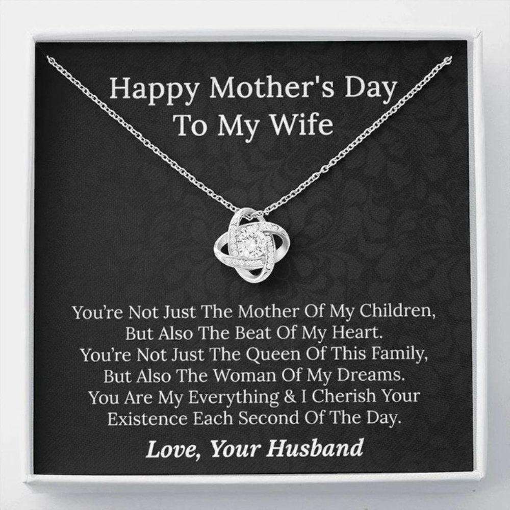 Wife Necklace, Happy Mothers Day Necklace For Wife From Husband, Wife Gift For Mothers Day, Husband To Wife Mothers Day For Karwa Chauth Rakva