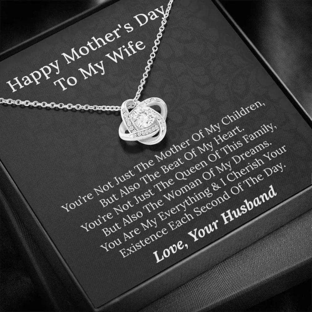 Wife Necklace, Happy Mothers Day Necklace For Wife From Husband, Wife Gift For Mothers Day, Husband To Wife Mothers Day For Karwa Chauth Rakva