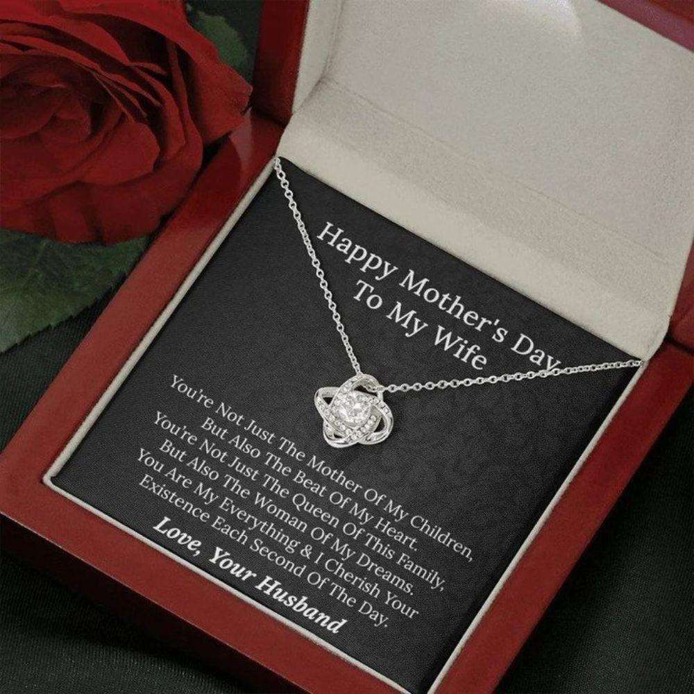 Wife Necklace, Happy Mothers Day Necklace For Wife From Husband, Wife Gift For Mothers Day, Husband To Wife Mothers Day For Karwa Chauth Rakva