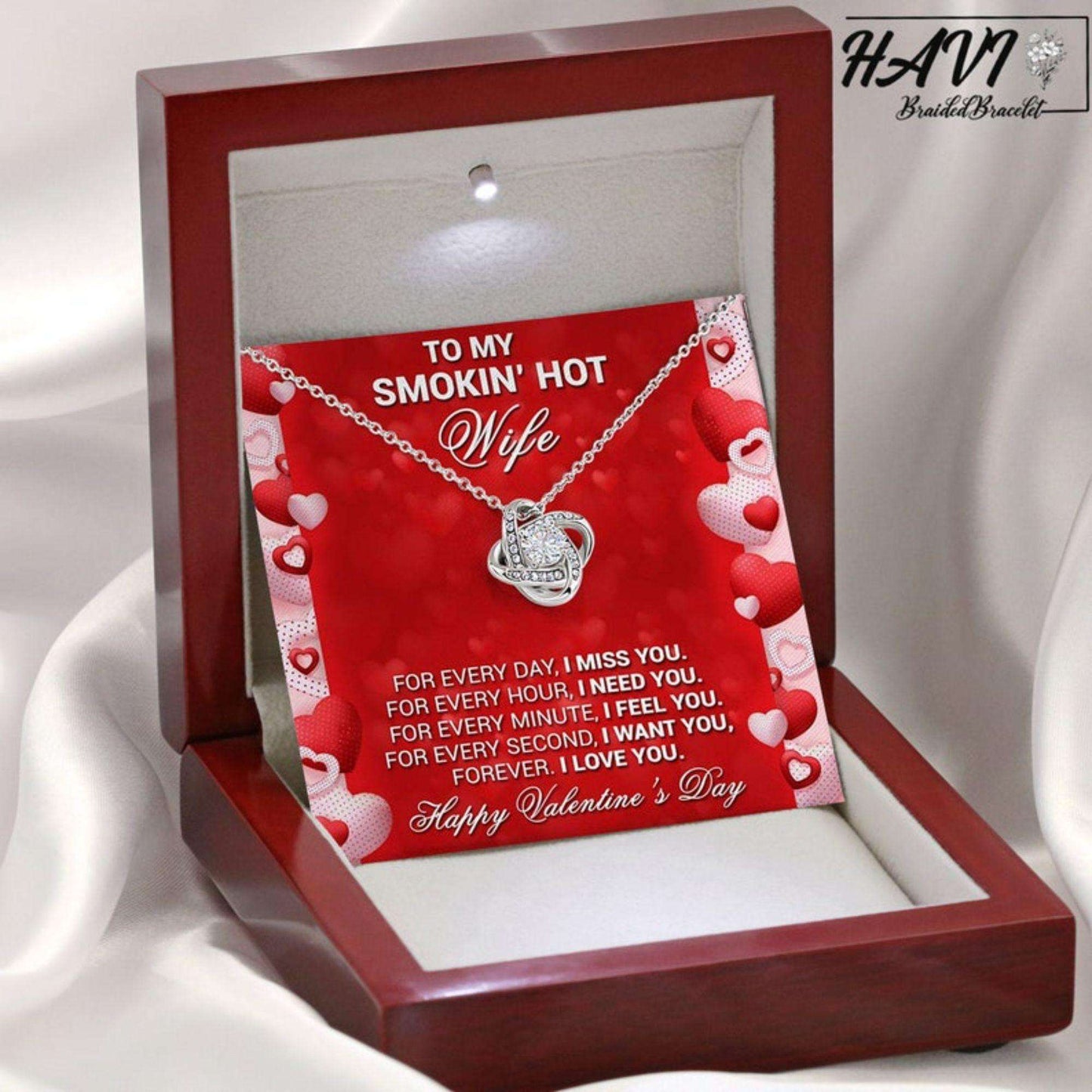 Wife Necklace, Happy Valentine Day Gift For Smokin Hot Wife Necklace, To My Wife Necklace Gift For Karwa Chauth Rakva