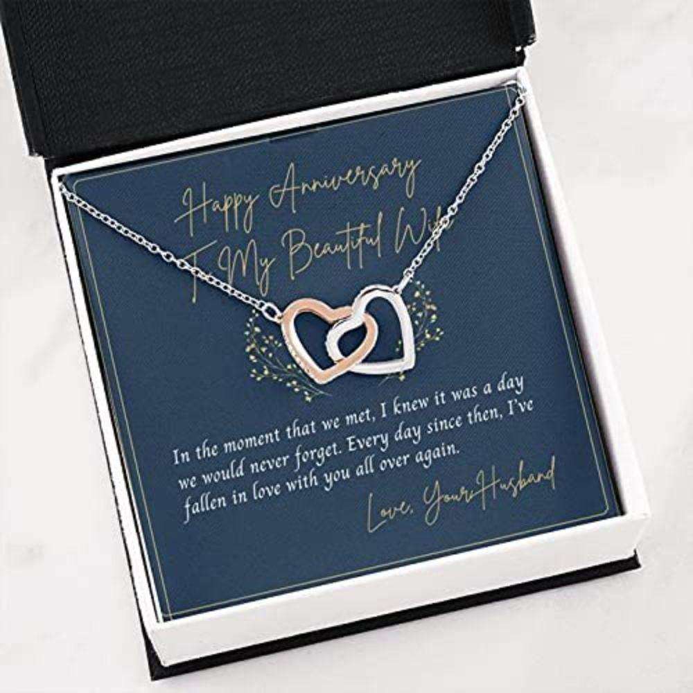 Wife Necklace, Happy Wife Necklace Gift “ Necklace For Wife “ To My Wife Happy Anniversary For Karwa Chauth Rakva