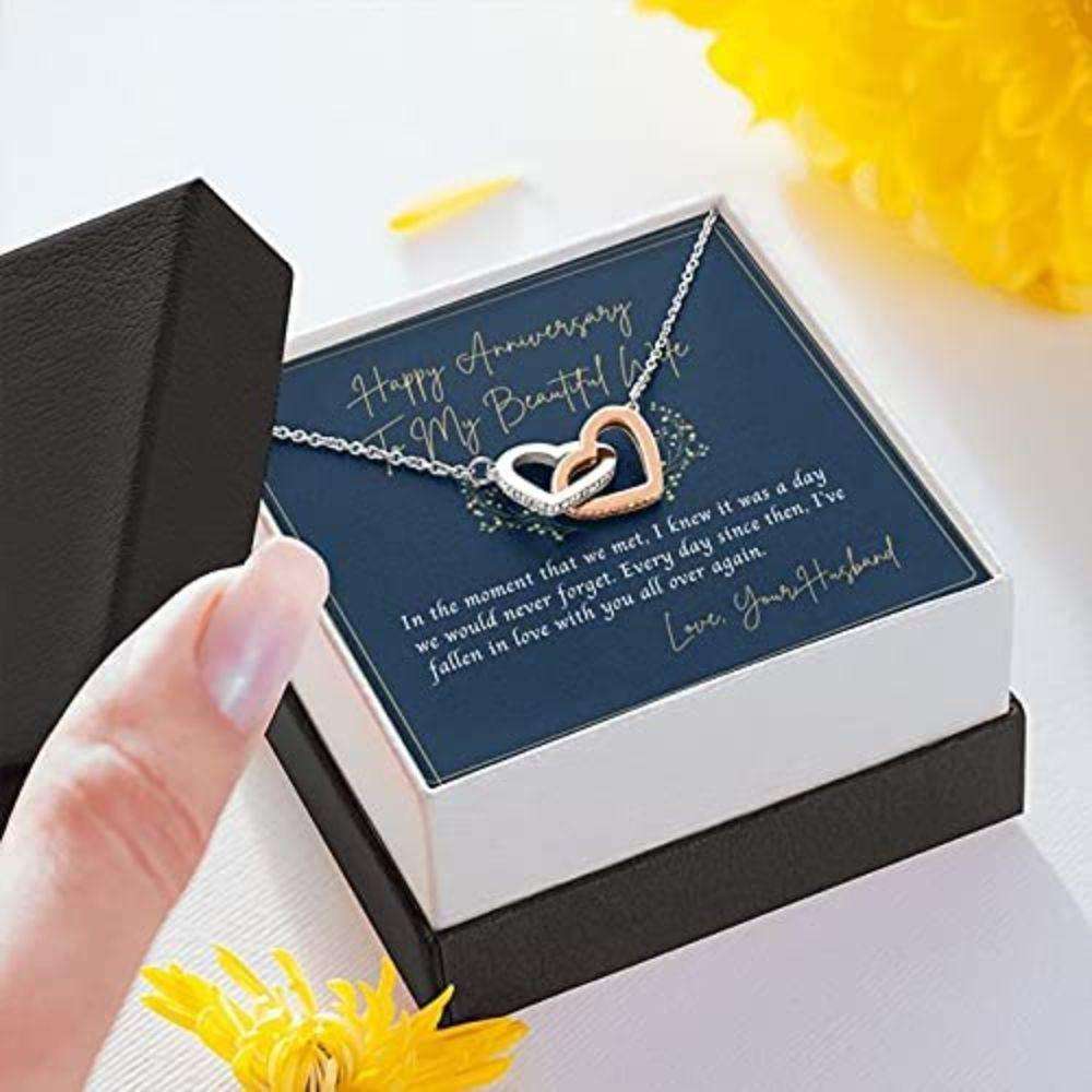 Wife Necklace, Happy Wife Necklace Gift “ Necklace For Wife “ To My Wife Happy Anniversary For Karwa Chauth Rakva