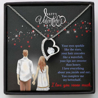 Wife Necklace, Heart Necklace Pendant Valentines Gift For Girlfriend, Wife “ You Complete Me! For Karwa Chauth Rakva