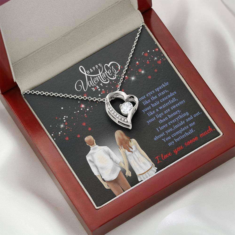 Wife Necklace, Heart Necklace Pendant Valentines Gift For Girlfriend, Wife “ You Complete Me! For Karwa Chauth Rakva