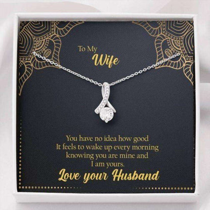 Wife Necklace, How Good It Feels To Wake Up Every Morning Alluring Beauty Necklace Gift For Wife For Karwa Chauth Rakva