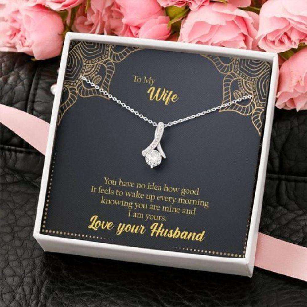 Wife Necklace, How Good It Feels To Wake Up Every Morning Alluring Beauty Necklace Gift For Wife For Karwa Chauth Rakva