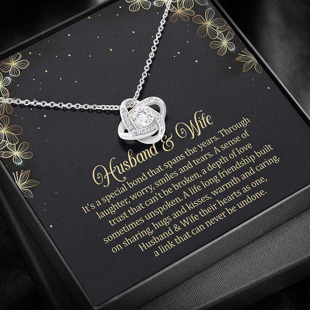 Wife Necklace, Husband & Wife Necklace “ Messages Gifts For Wife “ Love Knots For Karwa Chauth Rakva