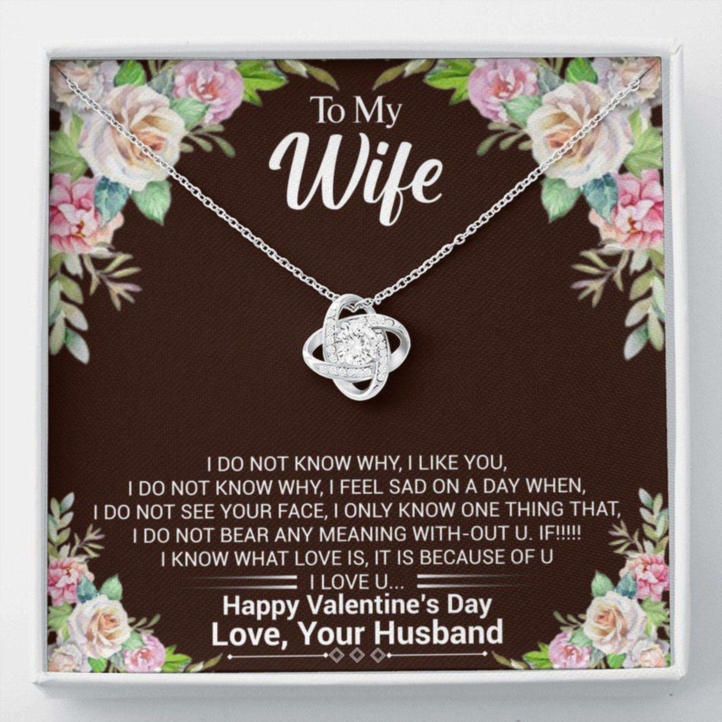 Wife Necklace, I Love U Valentines Day Necklace Gift For Wife From Husband,Valentine Gift For Wife, Wife Valentines Necklace For Karwa Chauth Rakva