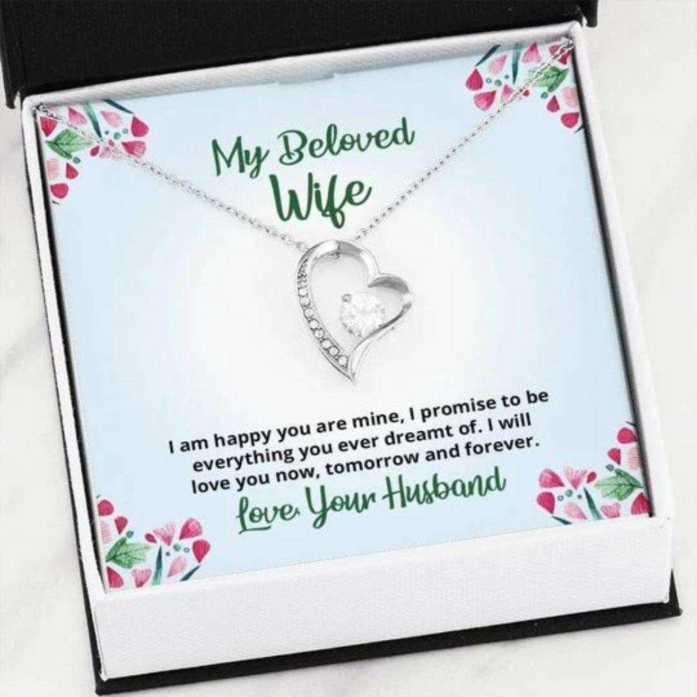 Wife Necklace, I’M Happy You Are Mine Forever Love Necklace Gift For Wife For Karwa Chauth Rakva