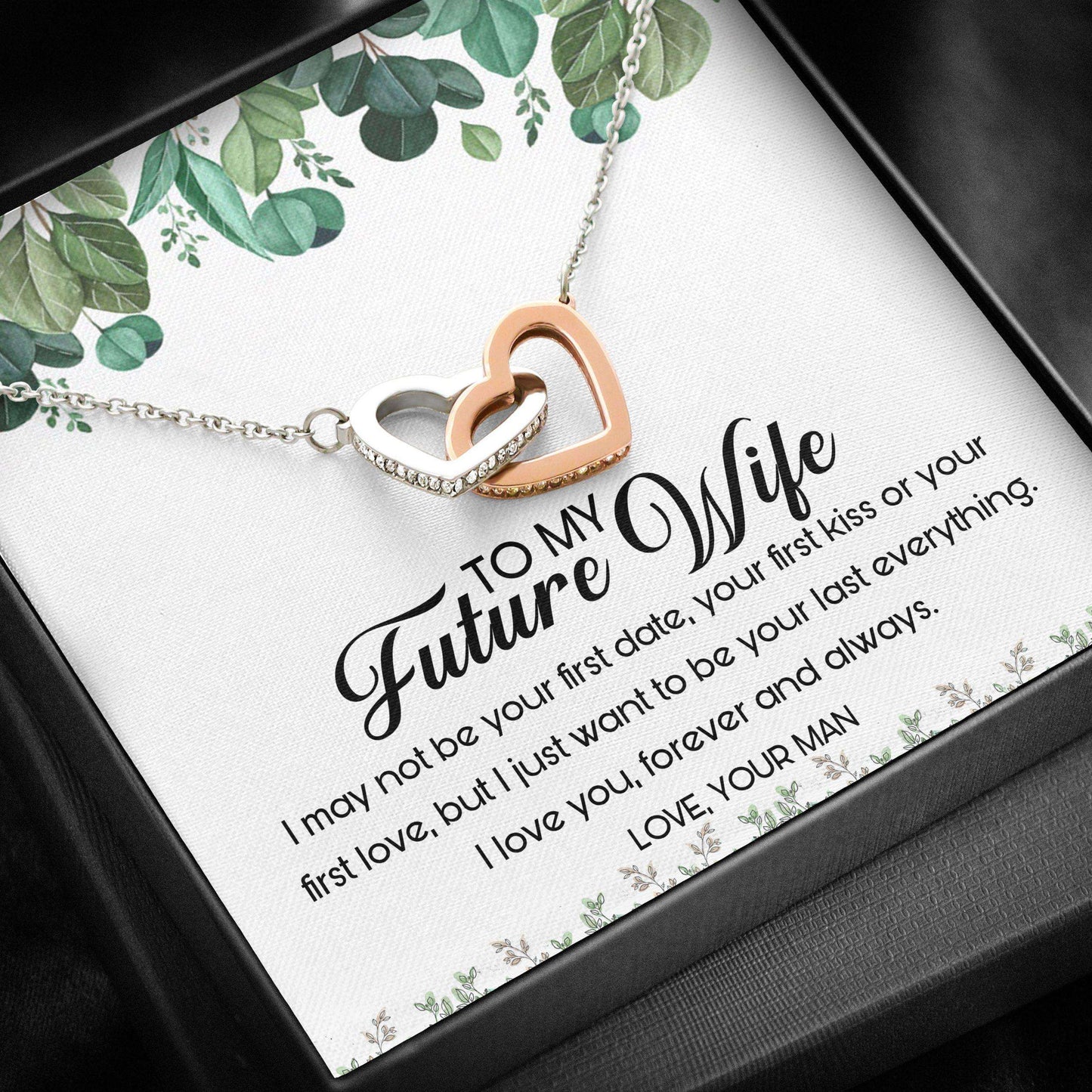 Wife Necklace, Interlocking Hearts Necklace “ To My Wife Necklace Gift For Wife V3 For Karwa Chauth Rakva