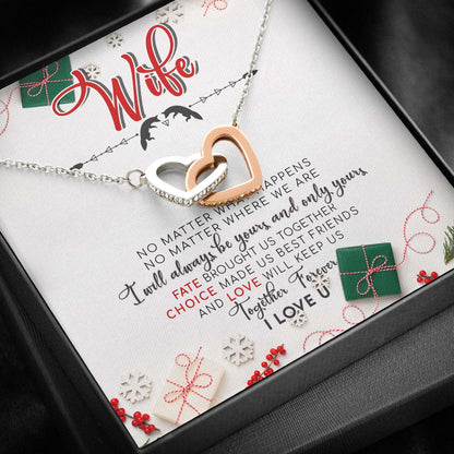 Wife Necklace, Interlocking “ To My Wife Christmas Gifts Necklace For Karwa Chauth Rakva