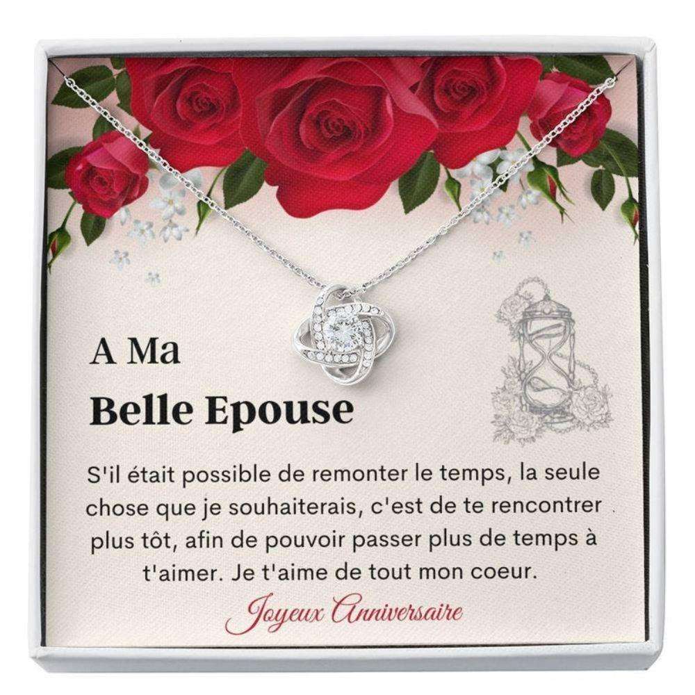 Wife Necklace, Joyeux Anniversaire Epouse “ French Anniversary Necklace Gift “ Collier Epouse “ Love To Wife Keepsake For Karwa Chauth Rakva