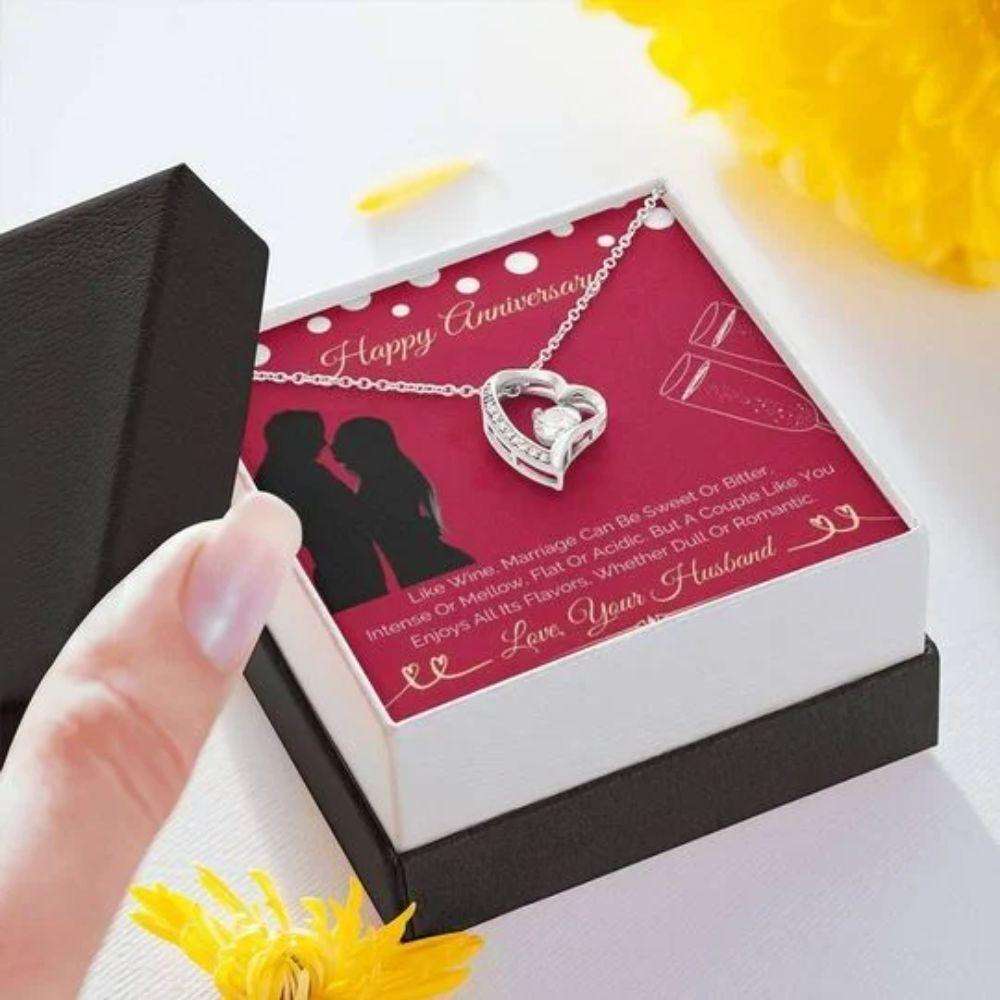 Wife Necklace, Like Wine Marriage Can Be Sweet And Bitter Forever Love Necklace Gift For Wife For Karwa Chauth Rakva