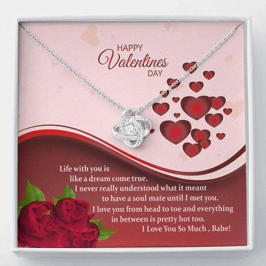 Wife Necklace, Love Knot Necklace Gift For Her Valentine Gift For Wife, Or Gf “ A Dream Come True For Karwa Chauth Rakva