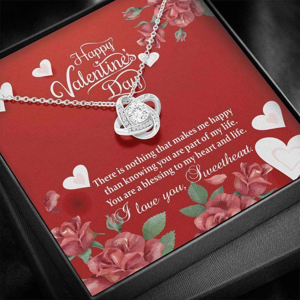 Wife Necklace, Love Knot Necklace Gift For Her Valentine Gift Wife “ Girlfriend “ You Make Me Happy For Karwa Chauth Rakva