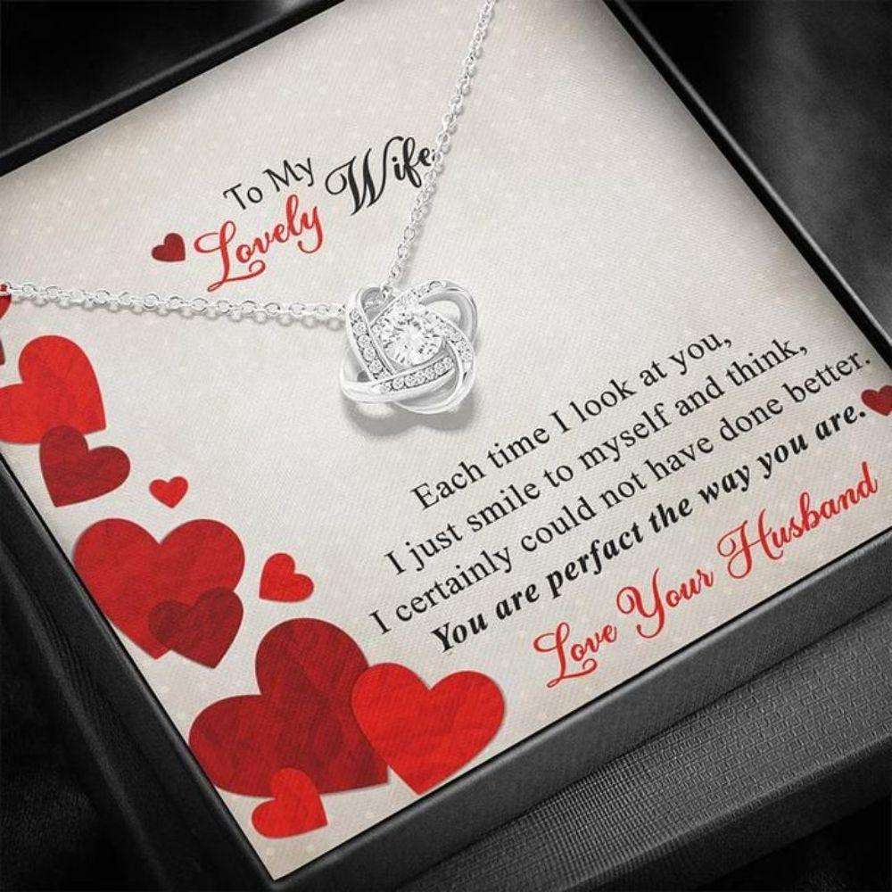 Wife Necklace, Love Knot Necklace To My Wife Necklace You Are Perfect The Way You Are For Karwa Chauth Rakva