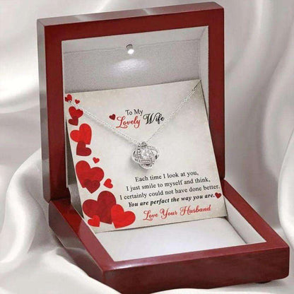 Wife Necklace, Love Knot Necklace To My Wife Necklace You Are Perfect The Way You Are For Karwa Chauth Rakva