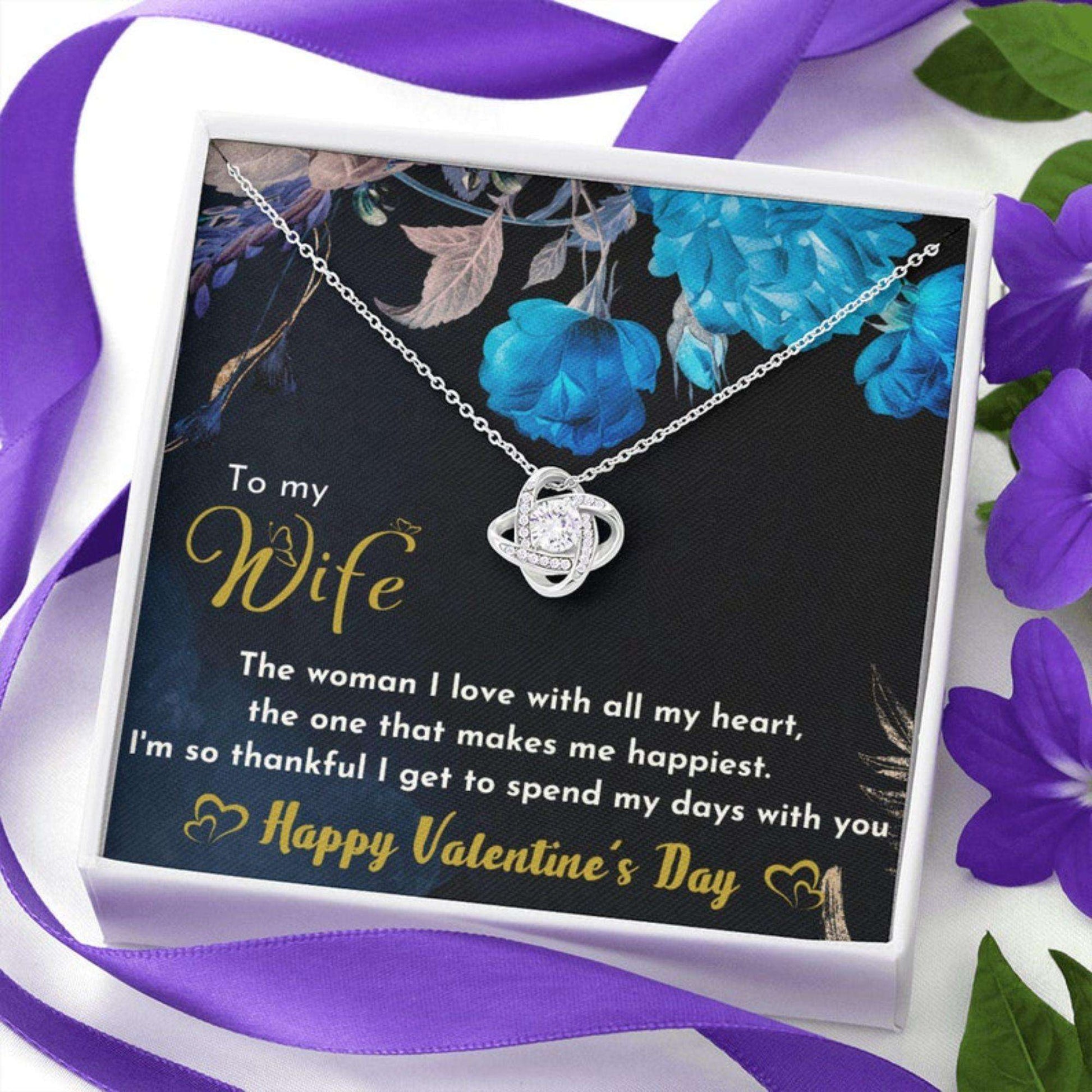 Wife Necklace, Love Knot Necklace “ To My Wife Valentine’S Day Necklace For Karwa Chauth Rakva