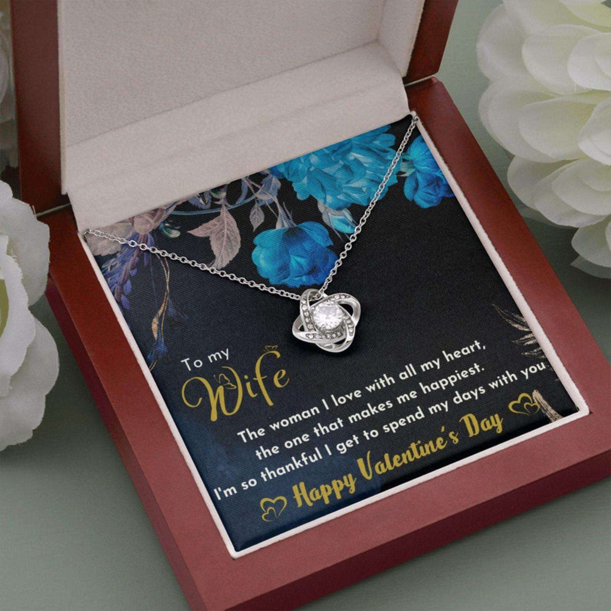 Wife Necklace, Love Knot Necklace “ To My Wife Valentine’S Day Necklace For Karwa Chauth Rakva