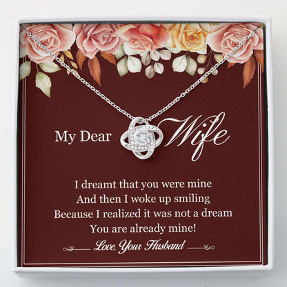 Wife Necklace, Love Knots Hearts “ My Dear Wife Love You Forever Necklace V1 For Karwa Chauth Rakva