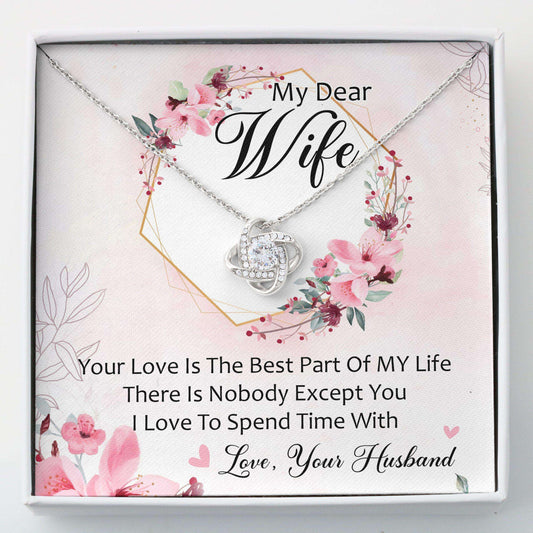 Wife Necklace, Love Knots Necklace “ Dear My Wife Necklace Gifts For Karwa Chauth Rakva