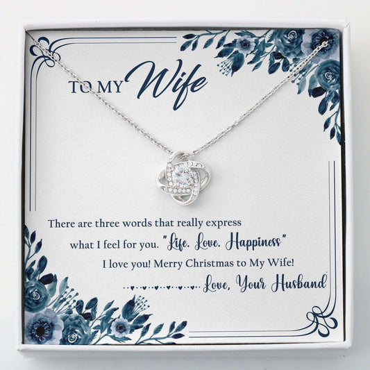 Wife Necklace, Love Knots Necklace “ To My Wife Christmas Necklace Gifts For Karwa Chauth Rakva