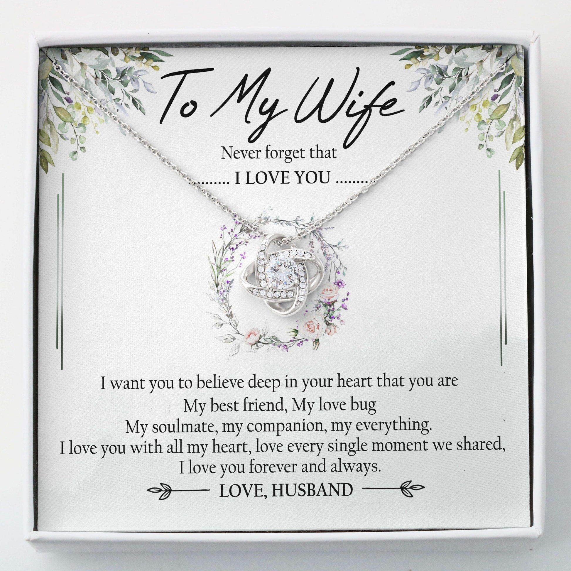 Wife Necklace, Love Knots Necklace “ To My Wife Necklace Gift For Wife V3 For Karwa Chauth Rakva