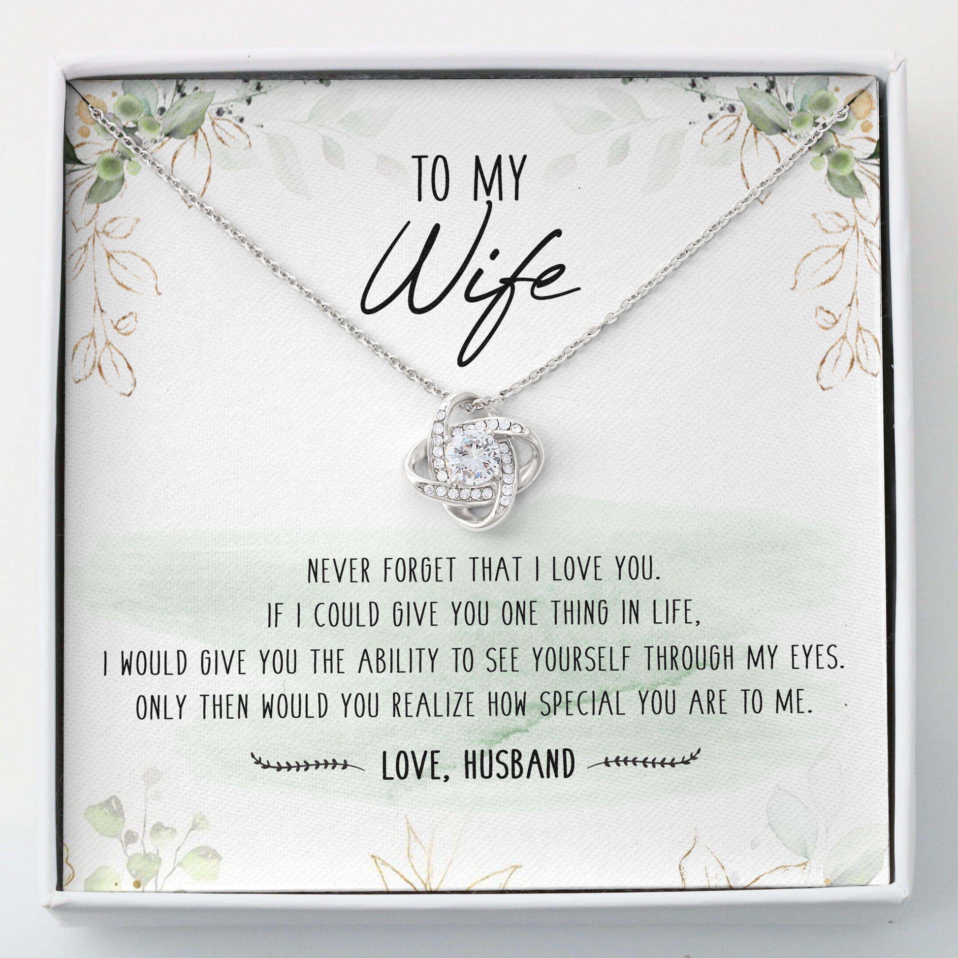 Wife Necklace, Love Knots Necklace “ To My Wife Necklace Gift For Wife V4 For Karwa Chauth Rakva