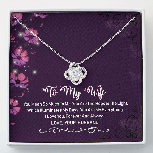 Wife Necklace, Love Knots Necklace “ To My Wife Necklace Gifts For Karwa Chauth Rakva