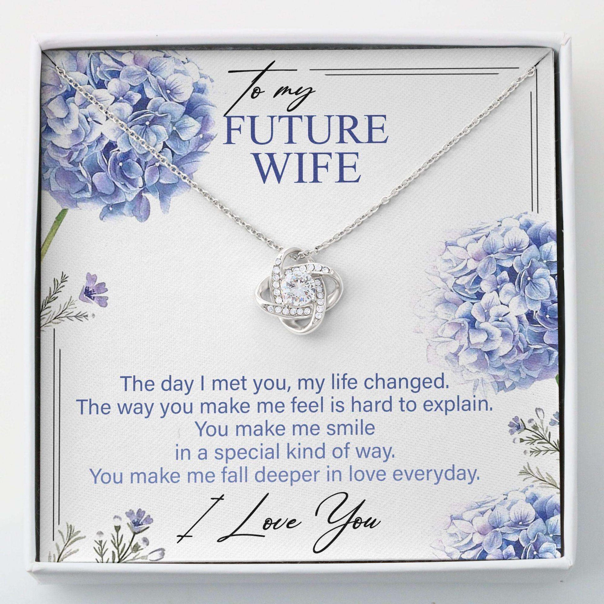 Wife Necklace, Love Knots “ To My Future Wife Necklace Gift For Karwa Chauth Rakva