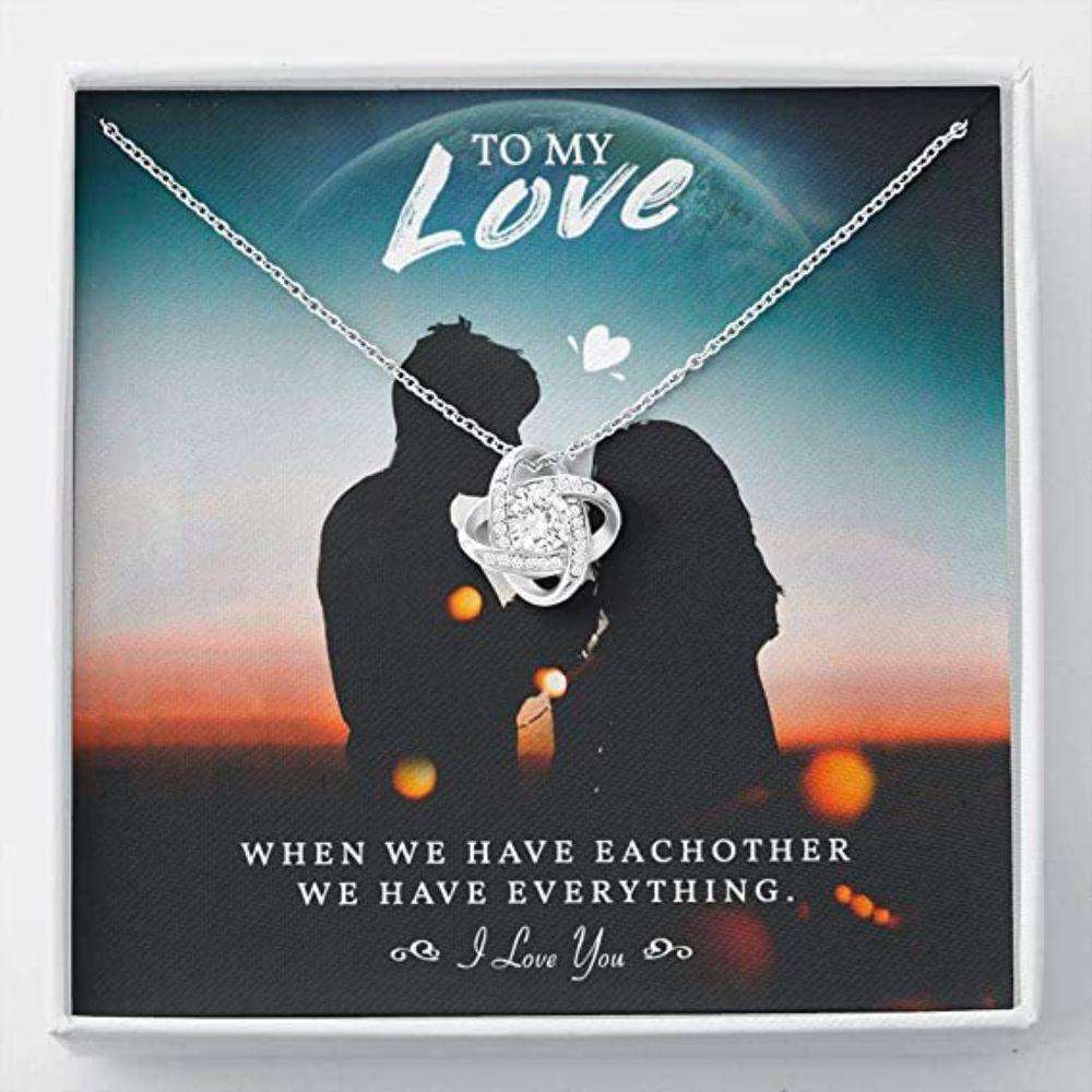 Wife Necklace, Love Necklace Gift From Husband Boyfriend To My Wife Girlfriend Œeverything-Pb” Necklace For Karwa Chauth Rakva