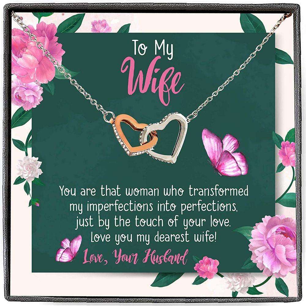 Wife Necklace, Love You My Dearest Wife Necklace, Gift For Love, For Her For Karwa Chauth Rakva