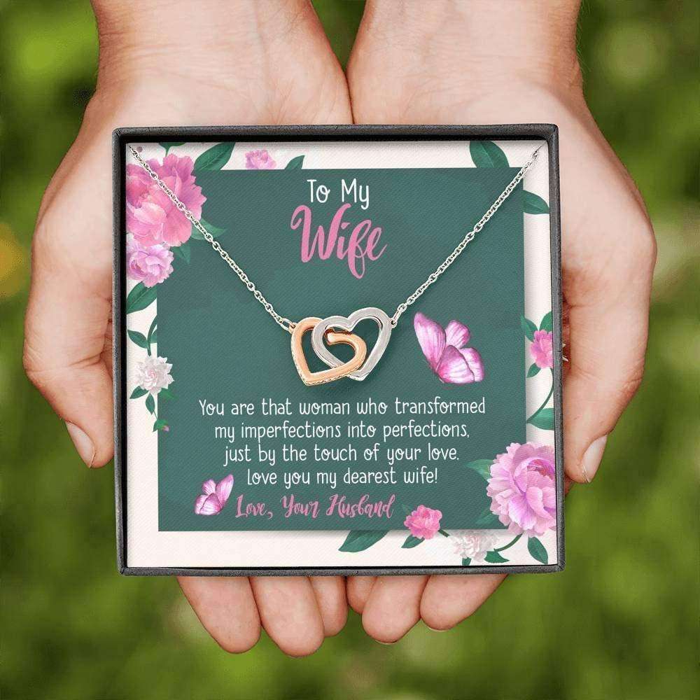 Wife Necklace, Love You My Dearest Wife Necklace, Gift For Love, For Her For Karwa Chauth Rakva