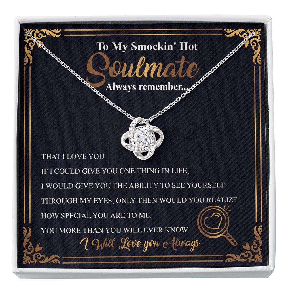 Wife Necklace, Meaningful Soulmate Necklace For Her, Long Distance Relationship Gift, To My Soulmate, Romantic Gift For Her For Karwa Chauth Rakva