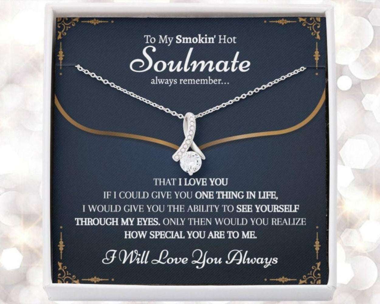 Wife Necklace, Meaningful Soulmate Necklace For Her, Long Distance Relationship Gift, To My Soulmate, Romantic Gift For Her, Thoughtful Gift For Her For Karwa Chauth Rakva