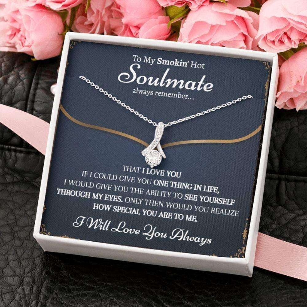 Wife Necklace, Meaningful Soulmate Necklace For Her, Long Distance Relationship Gift, To My Soulmate, Romantic Gift For Her, Thoughtful Gift For Her For Karwa Chauth Rakva