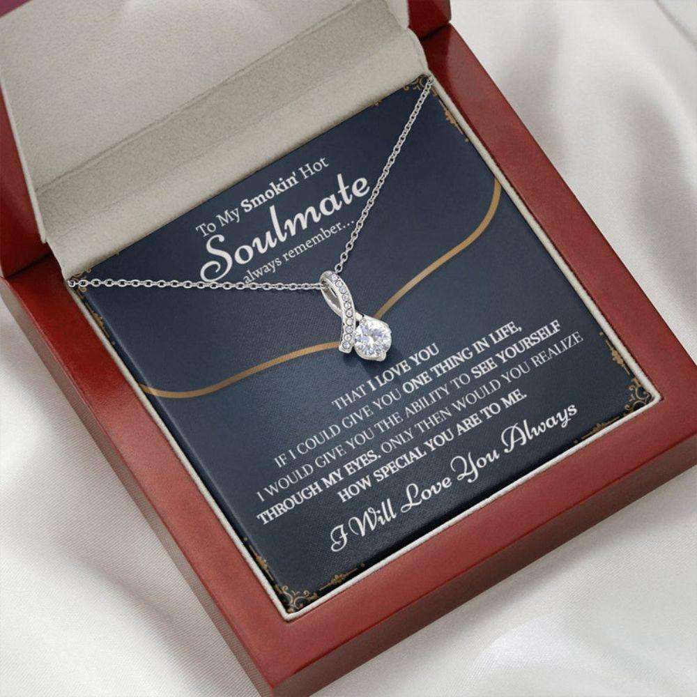 Wife Necklace, Meaningful Soulmate Necklace For Her, Long Distance Relationship Gift, To My Soulmate, Romantic Gift For Her, Thoughtful Gift For Her For Karwa Chauth Rakva