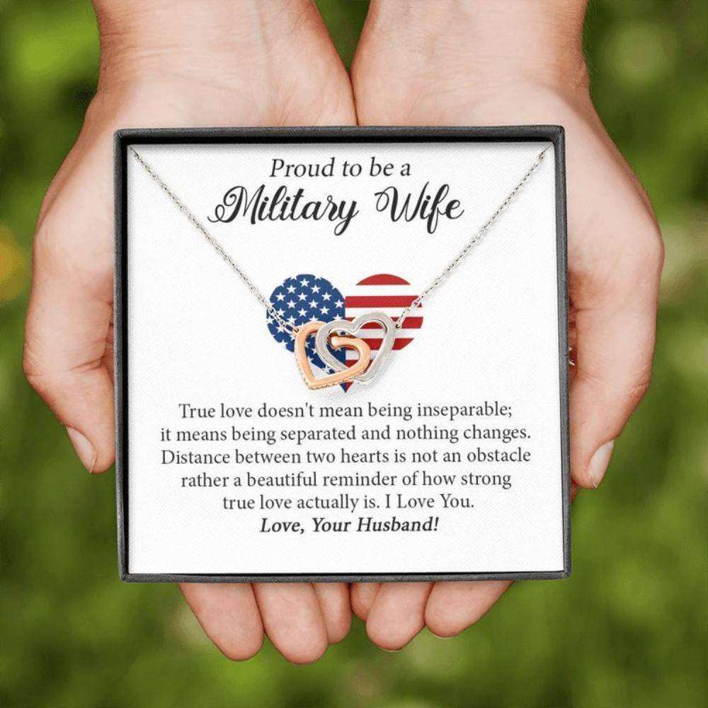 Wife Necklace, Military Wife Necklace, Army Gifts For Wife, Army Wife Gifts, Army Deployment Gift, Gift From Husband To Wife, Army Wife Military Gift For Karwa Chauth Rakva