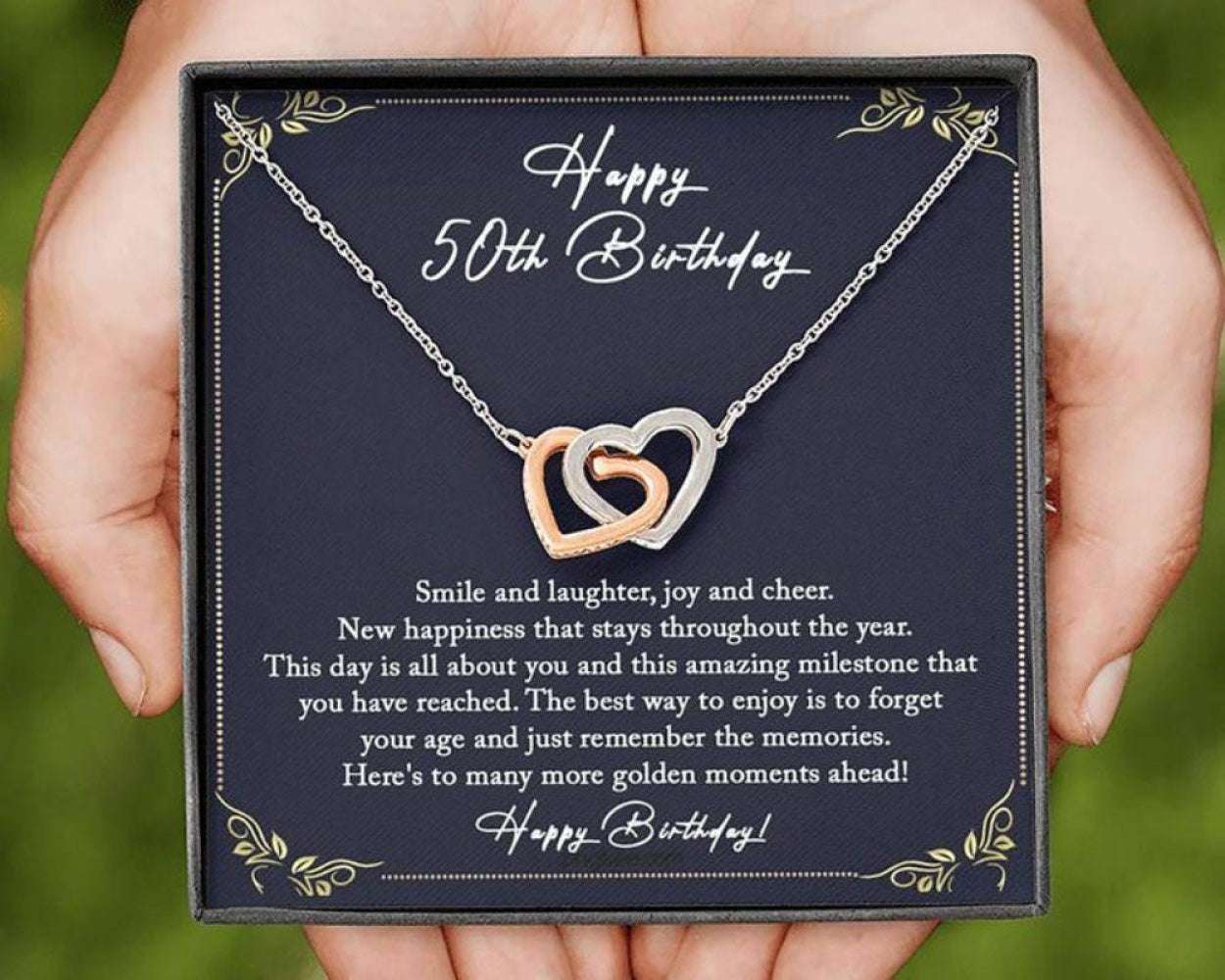 Wife Necklace, Mom Necklace, 50Th Birthday Necklace Gift For Women, 50 Years Old Gift Ideas, Fifty And Fabulous For Karwa Chauth Rakva