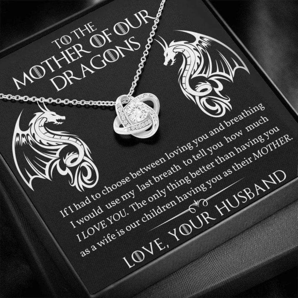 Wife Necklace, Mother Of Dragons Necklace, To The Mother Of Our Dragons, Mothers Day Necklace Gift For Wife For Karwa Chauth Rakva