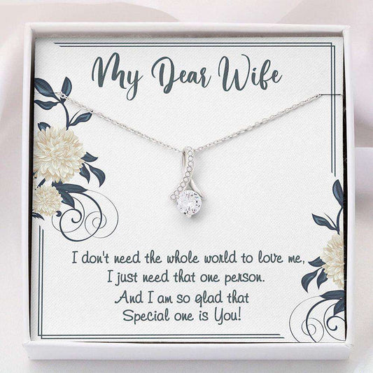 Wife Necklace “ My Dear Wife Valentines Day “ Alluring Beauty “ Necklace With Gift Box For Karwa Chauth Rakva