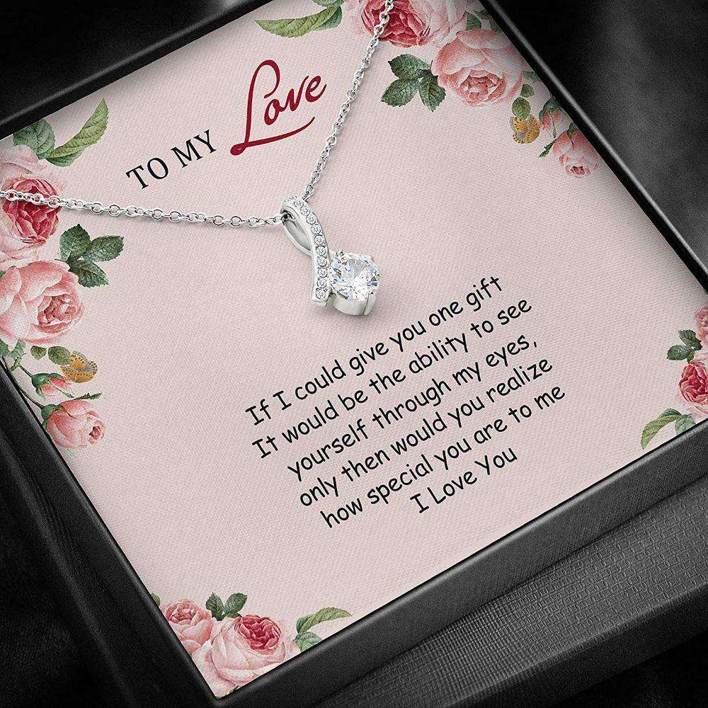 Wife Necklace, My Love Necklace “ Necklace Gift For Her “ Alluring Beauty Necklace With Gift Box For Karwa Chauth Rakva