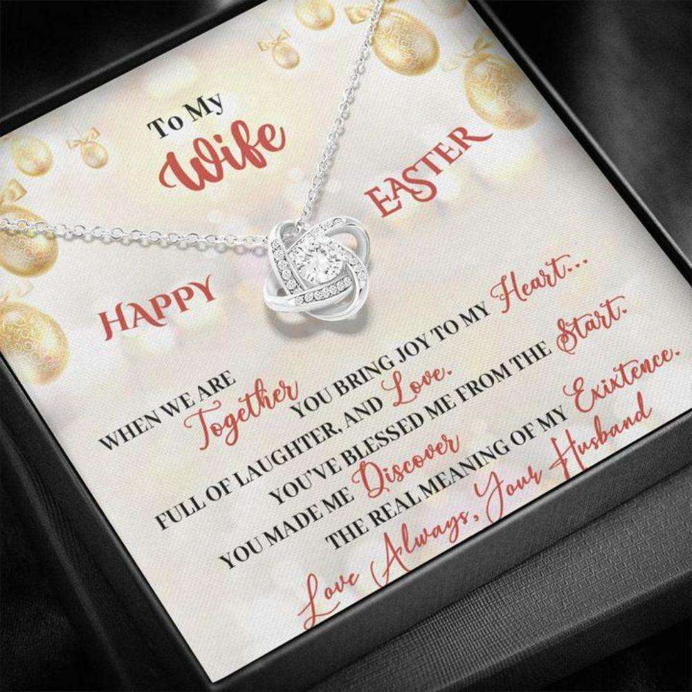 Wife Necklace, Necklace For Easter For Wife “ Easter Gift To Wife “ Gift Necklace Message Card For Karwa Chauth Rakva