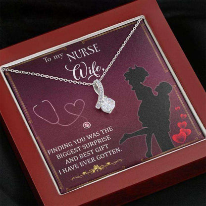 Wife Necklace “ Necklace For Wife “ Beauty Necklace With Message Card To My Nurse Wife For Karwa Chauth Rakva