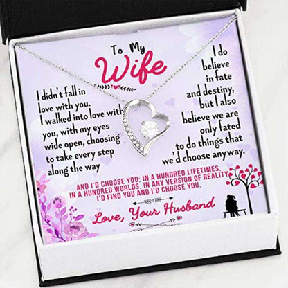 Wife Necklace, Necklace For Wife From Husband, To My Wife I Didn’T Fall In Love With You For Karwa Chauth Rakva