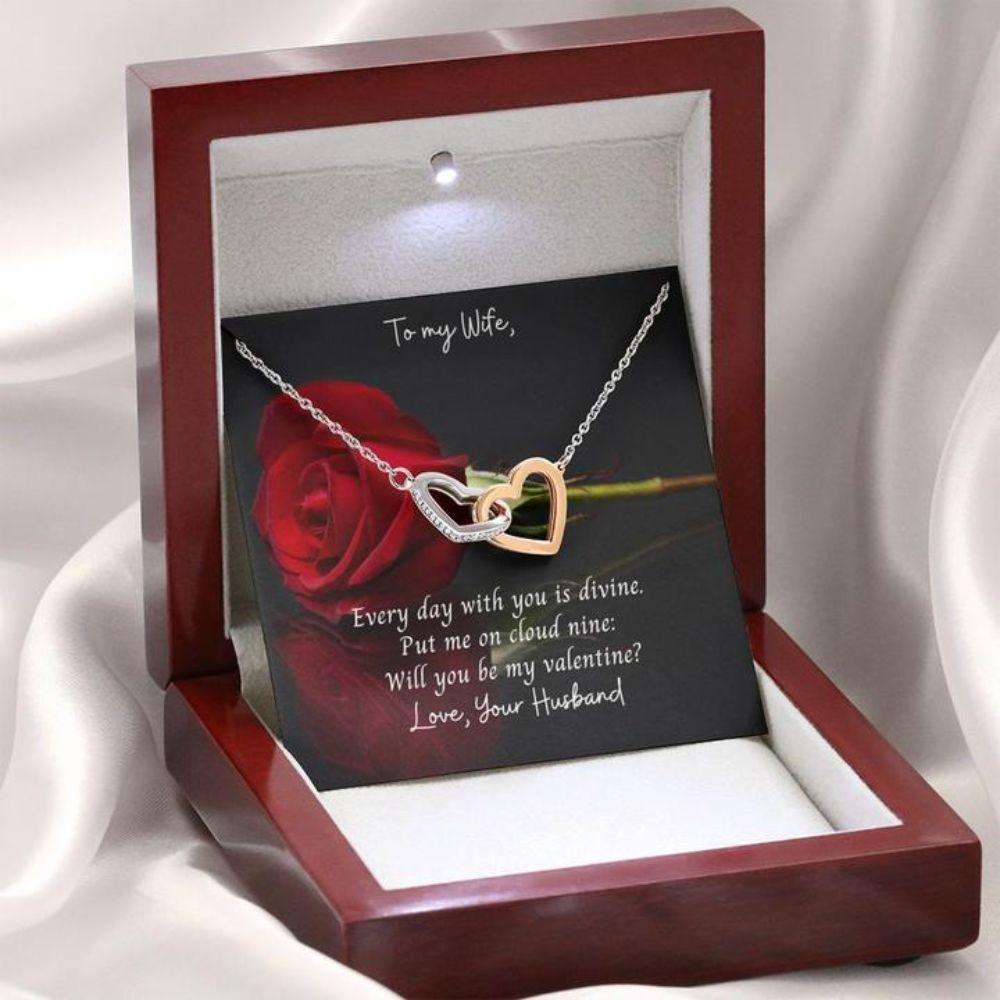 Wife Necklace “ Necklace For Wife “ Gift Necklace Message Card “ Poem Cloud 9 To My Wife For Karwa Chauth Rakva