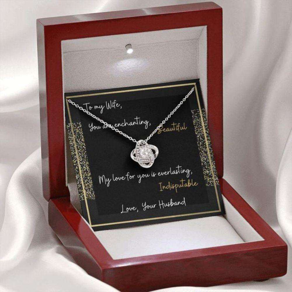 Wife Necklace “ Necklace For Wife “ Gift Necklace Message Card “ To My Wife For Karwa Chauth Rakva