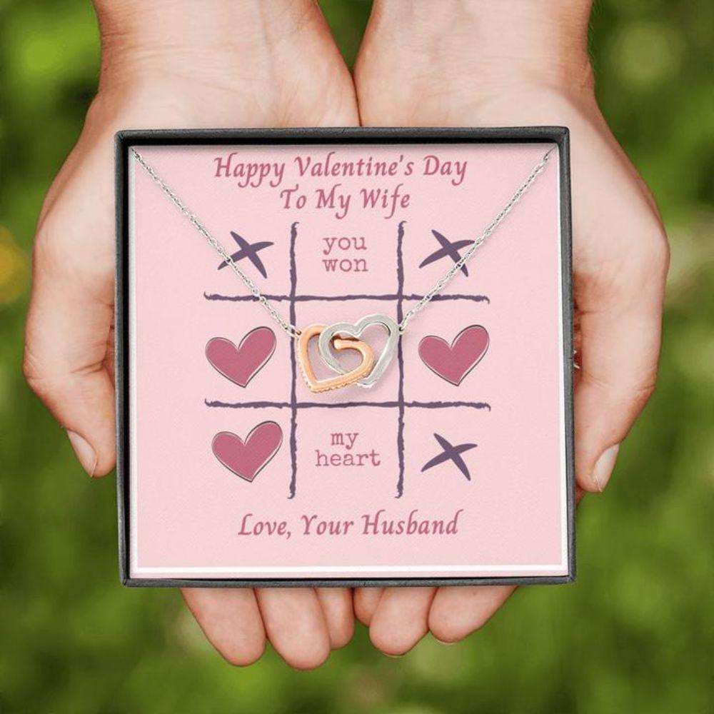 Wife Necklace “ Necklace For Wife “ Gift Necklace Message Card “ To My Wife Tic Tac Toe Happy Valentine’S Day For Karwa Chauth Rakva